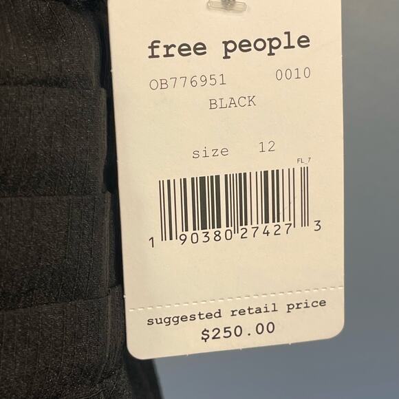 Free People “We Go Together” Black Beaded Lace Mini Party Dress Size: 12 NWT - Picture 9 of 9